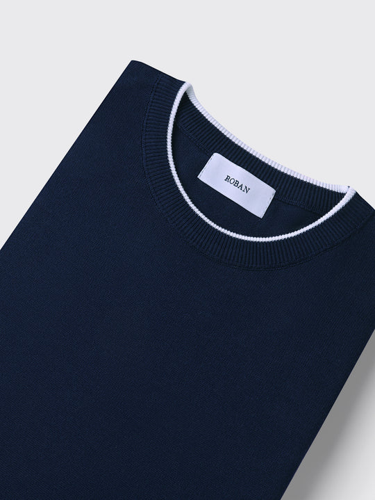 COTTON KNITTED ROUND NECK SHIRT