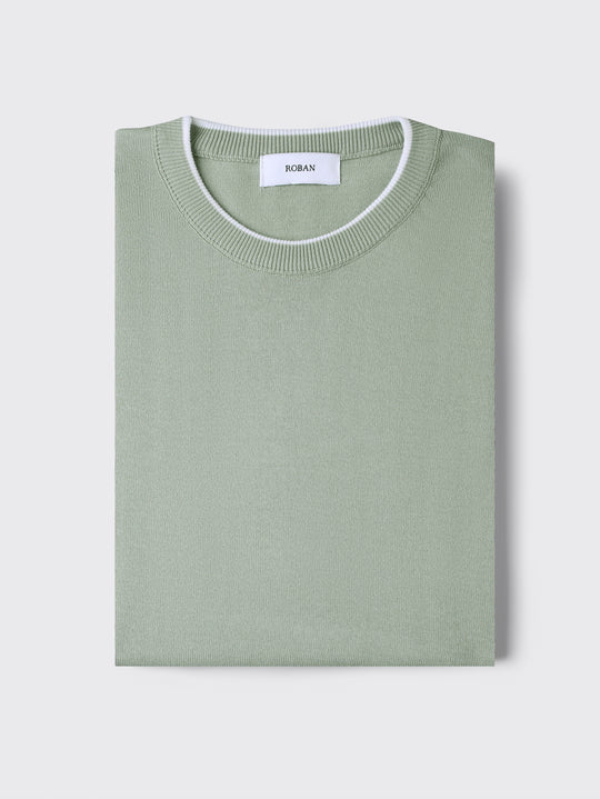 COTTON KNITTED ROUND NECK SHIRT