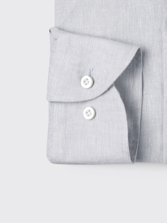 PLAIN WASHED LINEN REGULAR FIT SHIRT