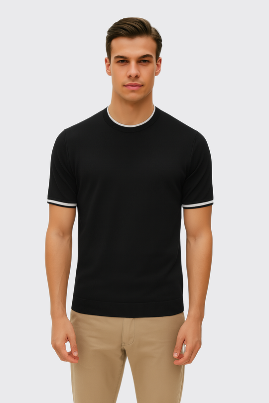 COTTON KNITTED ROUND NECK SHIRT