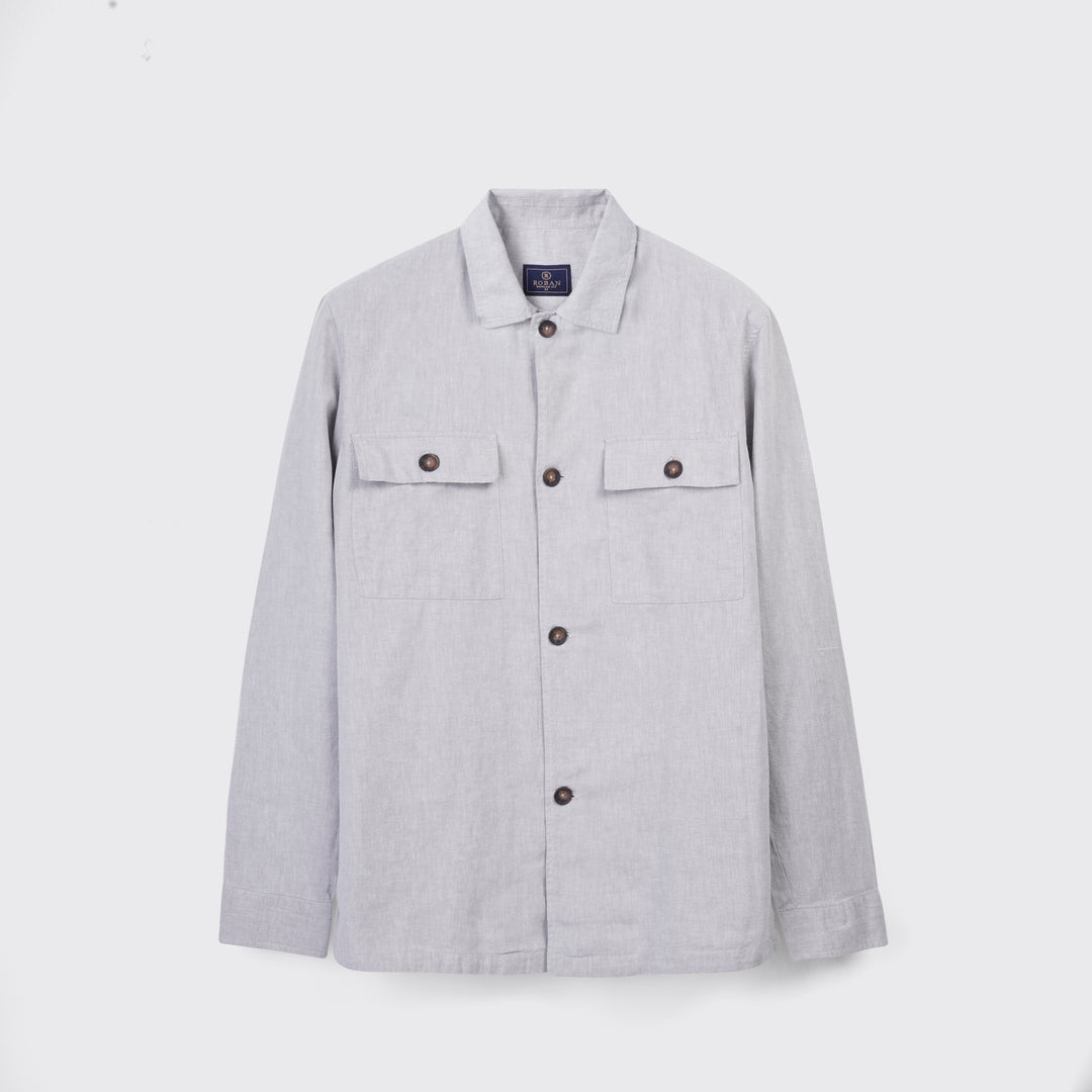 Plain Washed linen Regular Fit Over Shirt