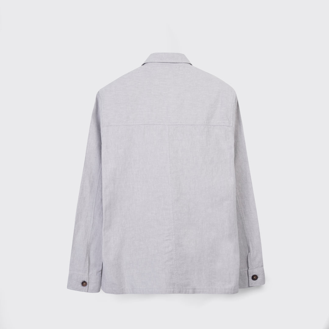 Plain Washed linen Regular Fit Over Shirt
