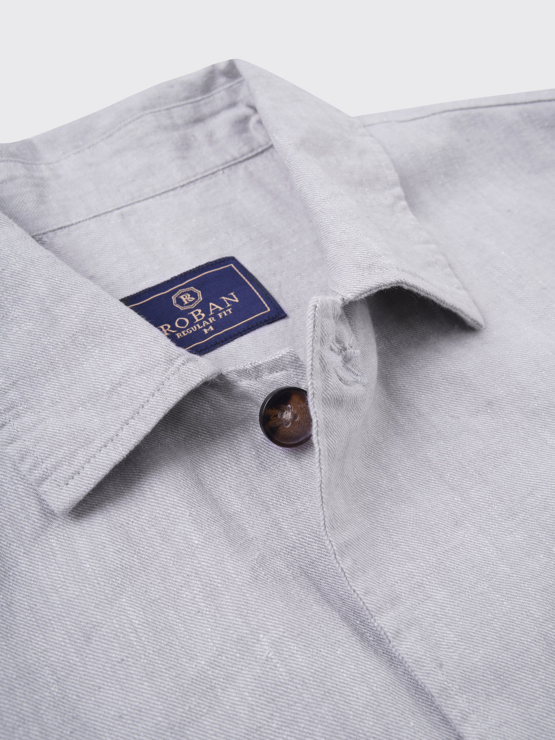Plain Washed linen Regular Fit Over Shirt
