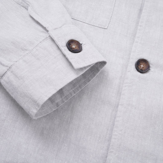 Plain Washed linen Regular Fit Over Shirt