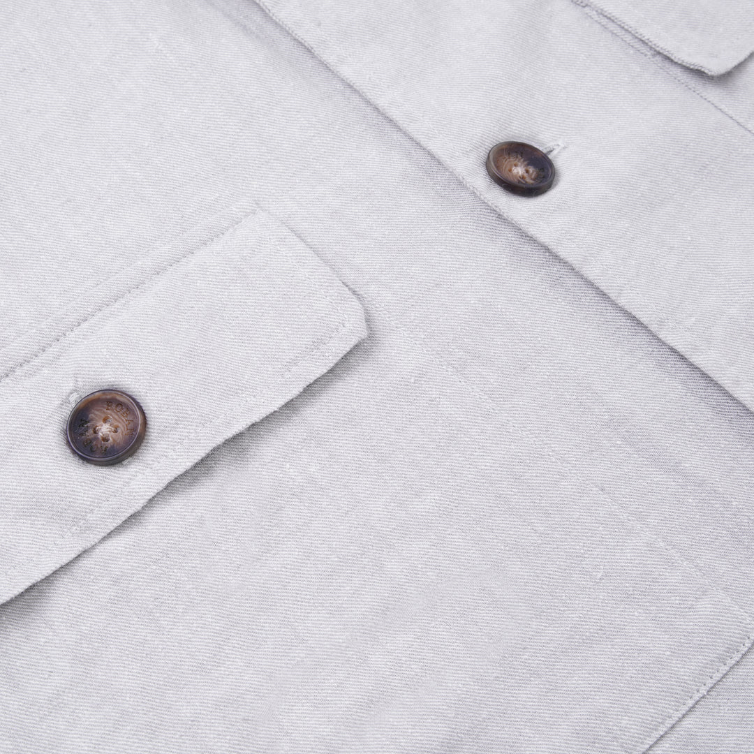 Plain Washed linen Regular Fit Over Shirt