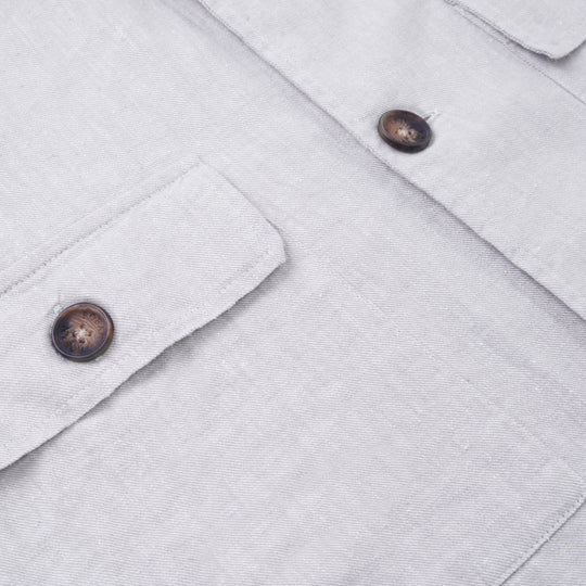 Plain Washed linen Regular Fit Over Shirt