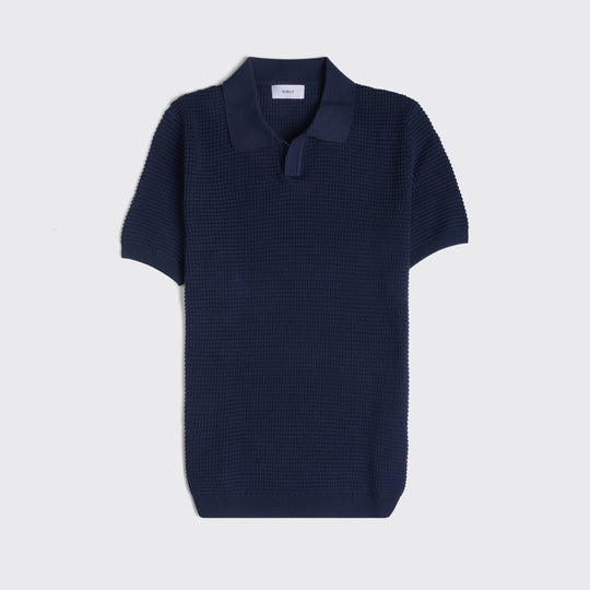 COTTON AJOUR KNITTED POLO SHIRT
