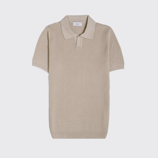COTTON AJOUR KNITTED POLO SHIRT