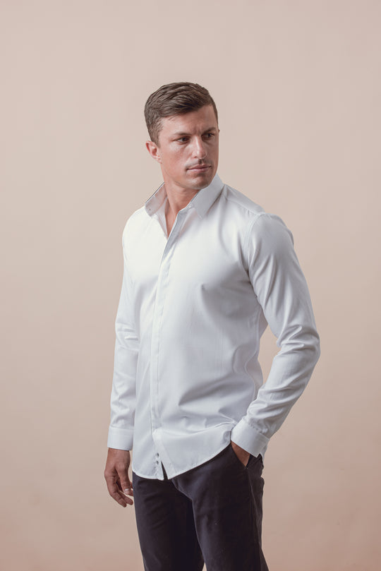 TEXTURED SATIN COTTON SHIRT