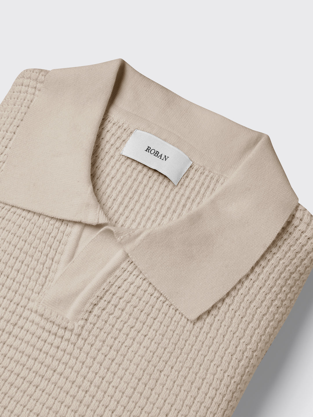 COTTON AJOUR KNITTED POLO SHIRT