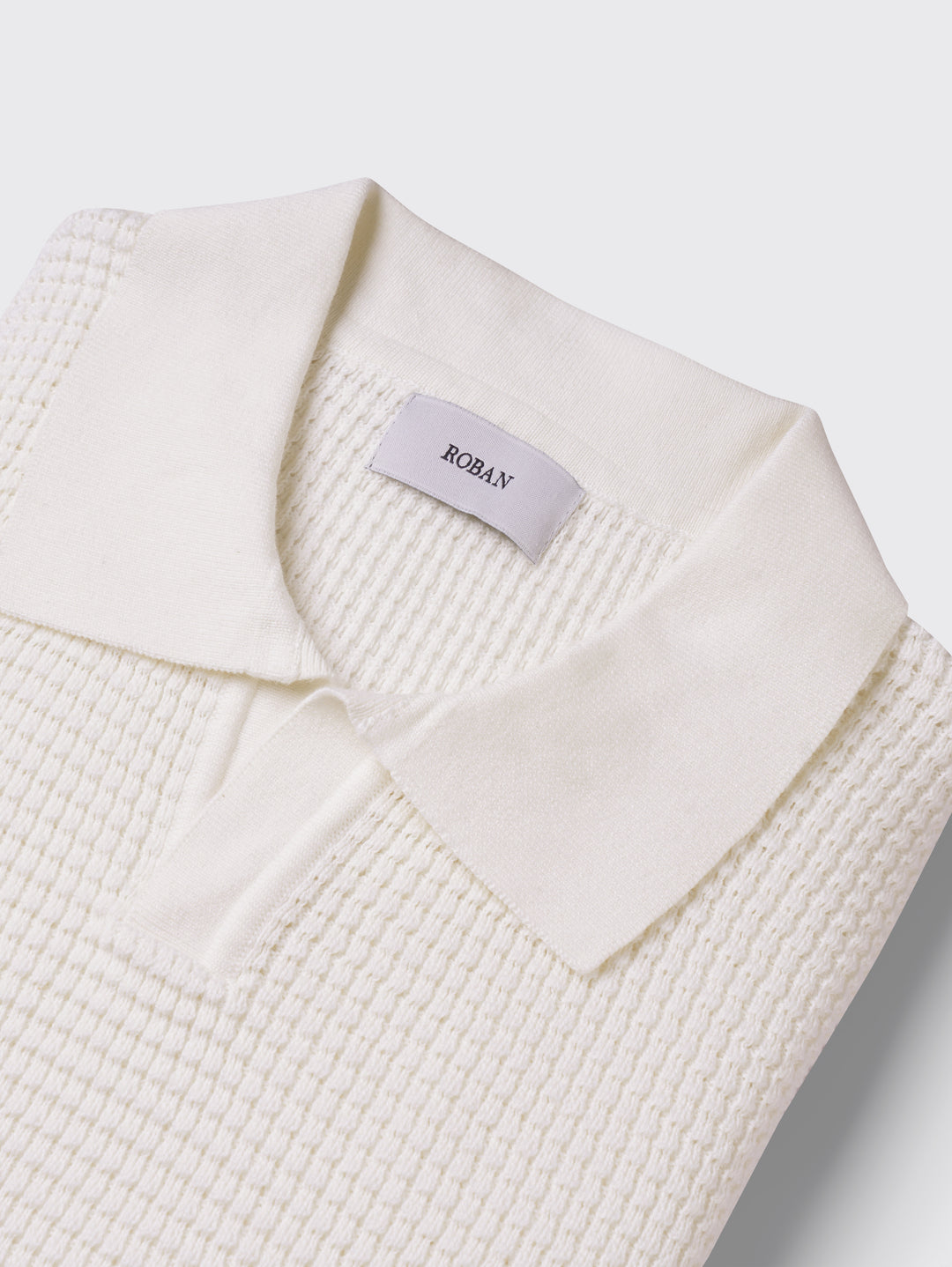 COTTON AJOUR KNITTED POLO SHIRT
