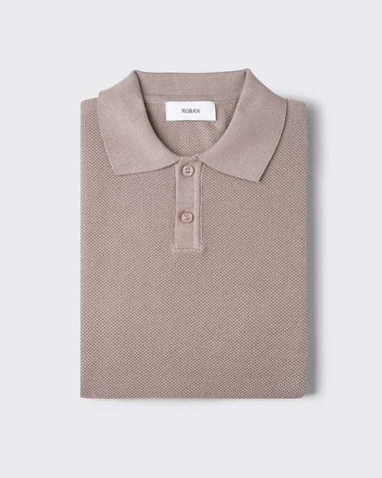 COTTON AJOUR KNITTED POLO SHIRT