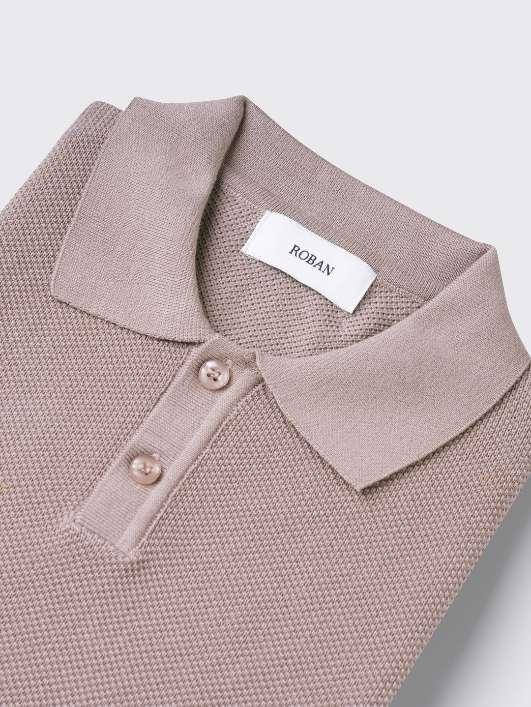 COTTON AJOUR KNITTED POLO SHIRT