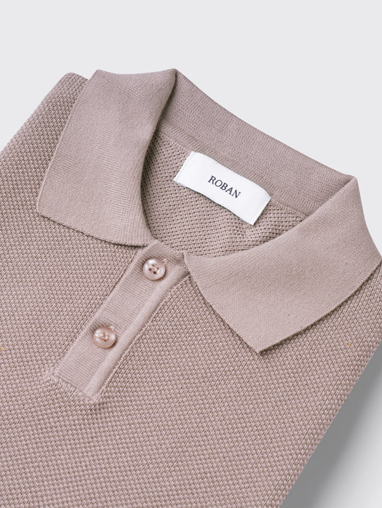 COTTON AJOUR KNITTED POLO SHIRT