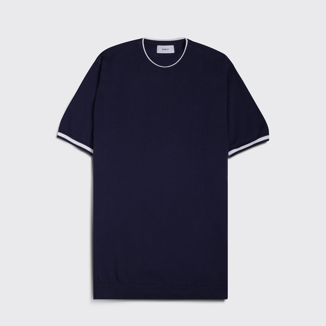 COTTON KNITTED ROUND NECK SHIRT