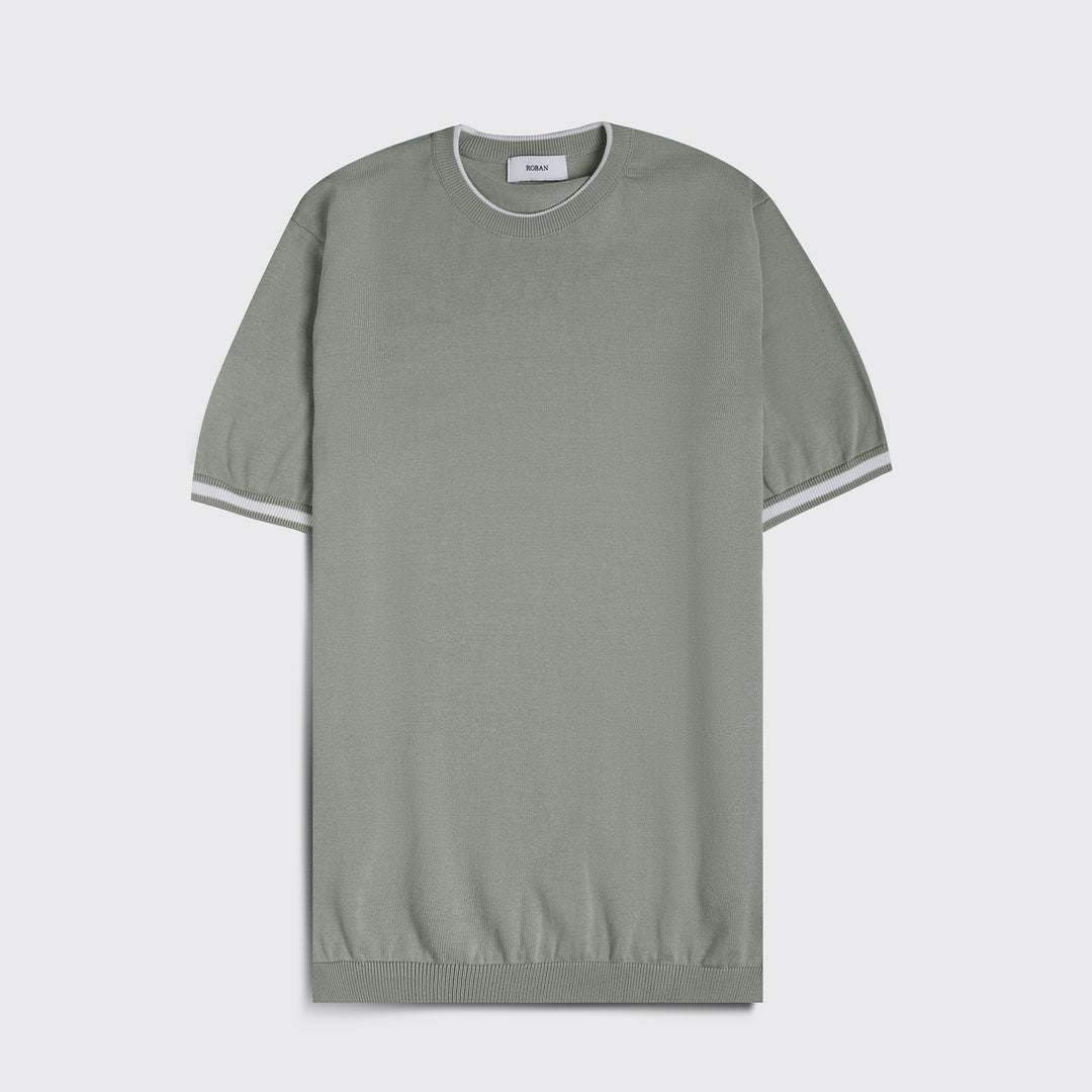 COTTON KNITTED ROUND NECK SHIRT