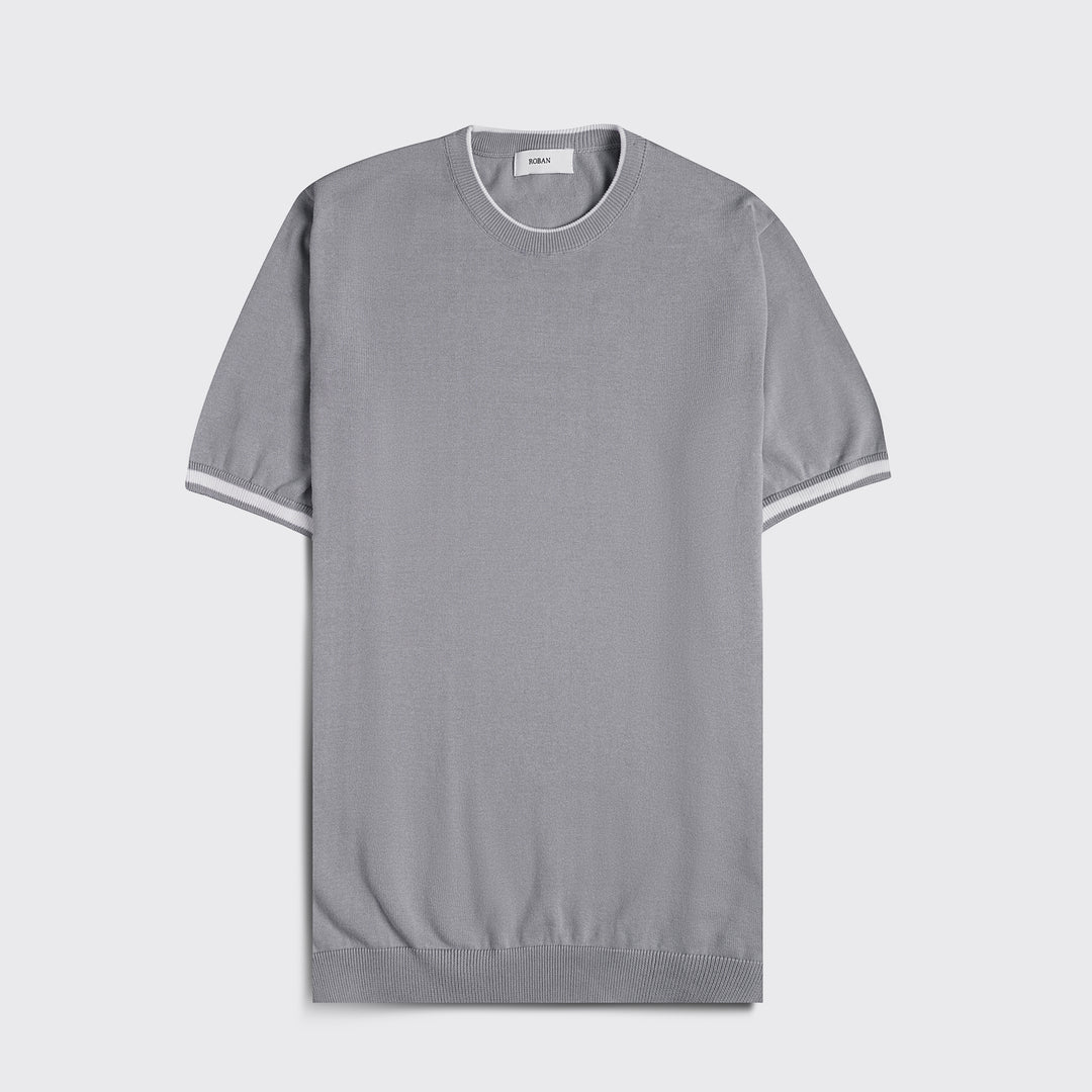 COTTON KNITTED ROUND NECK SHIRT