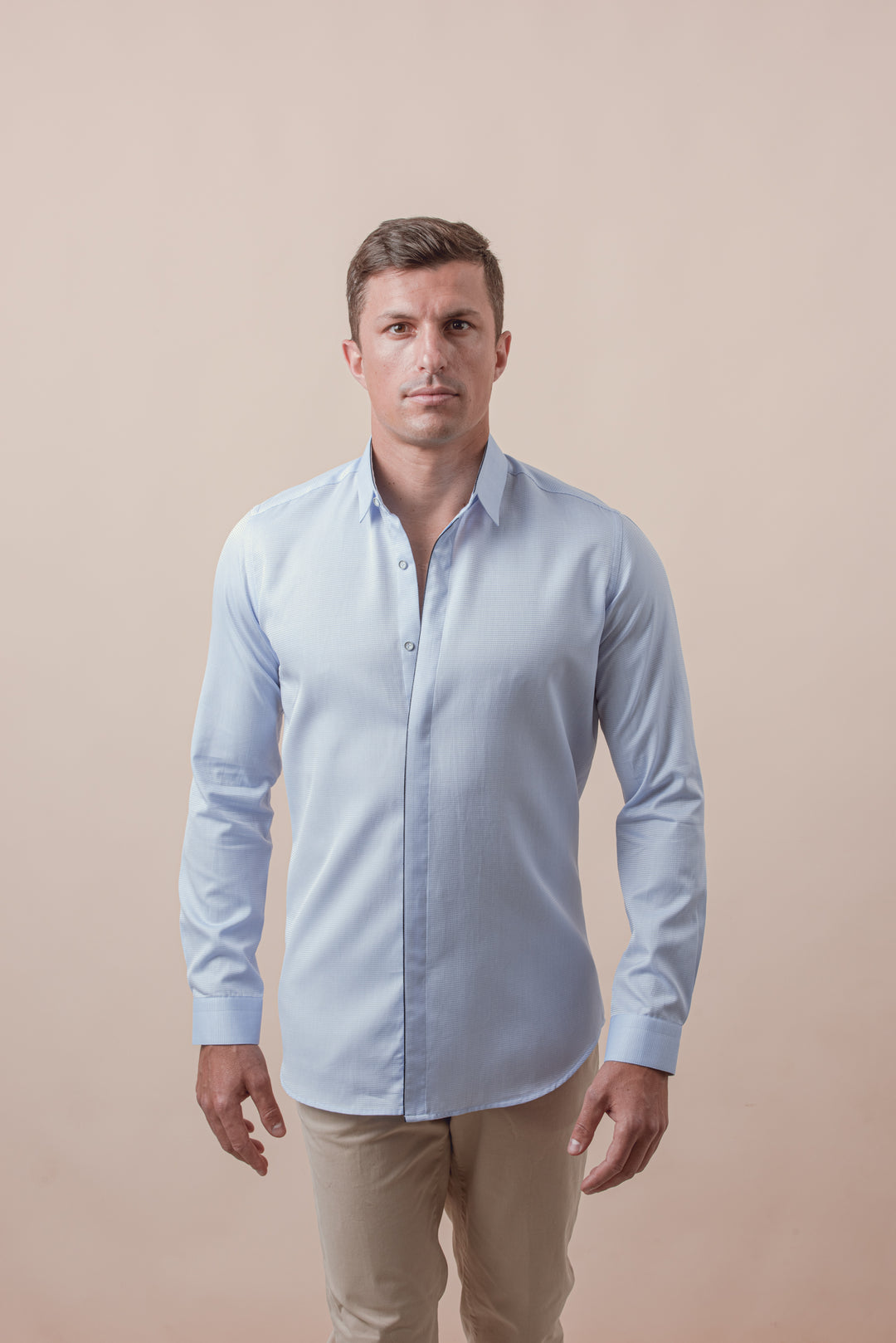 TEXTURED SATIN COTTON SHIRT