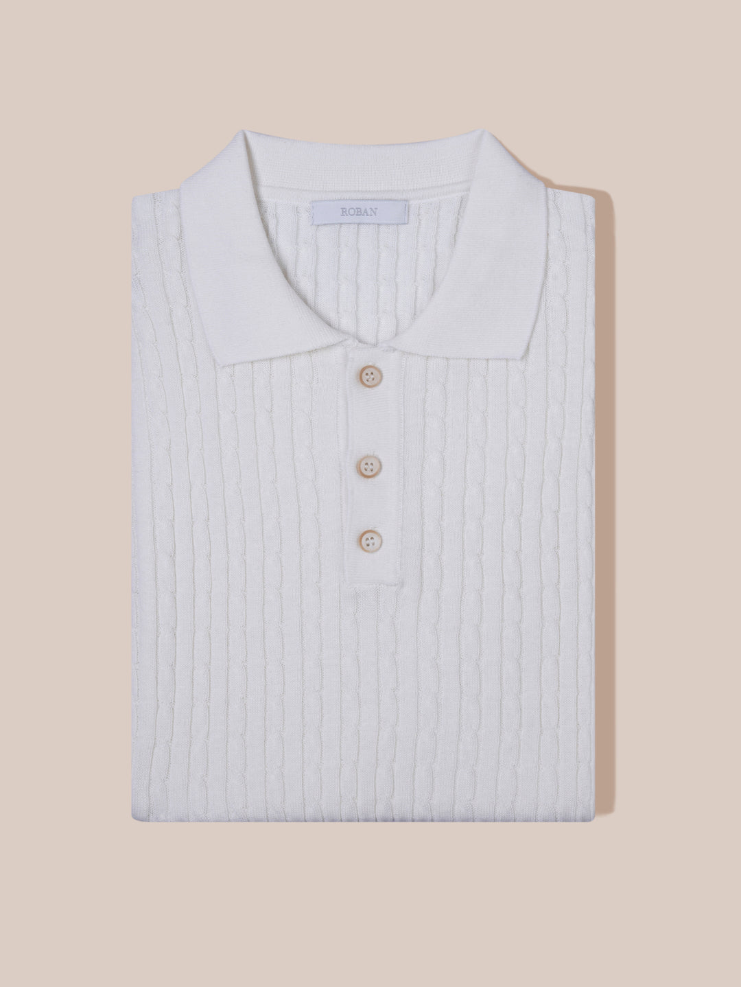 COTTON AJOUR KNITTED POLO SHIRT