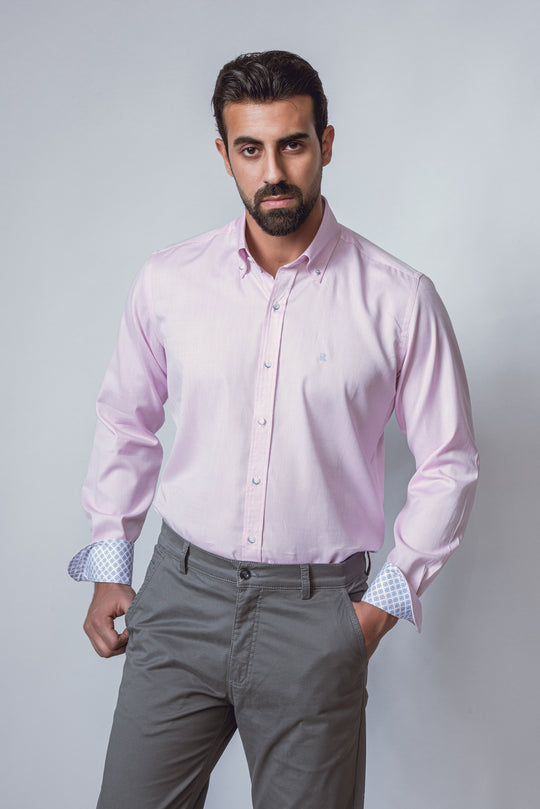 TEXTURED SLIM FIT SLUB COTTON SHIRT