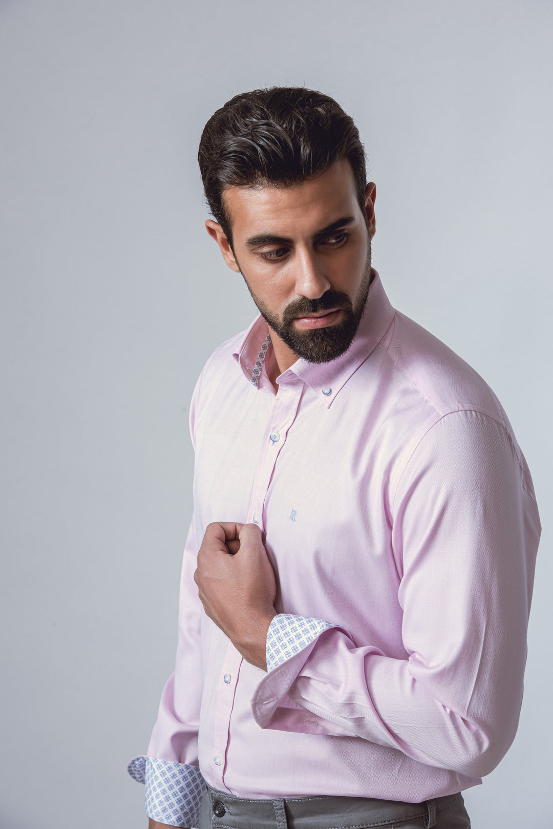 TEXTURED SLIM FIT SLUB COTTON SHIRT