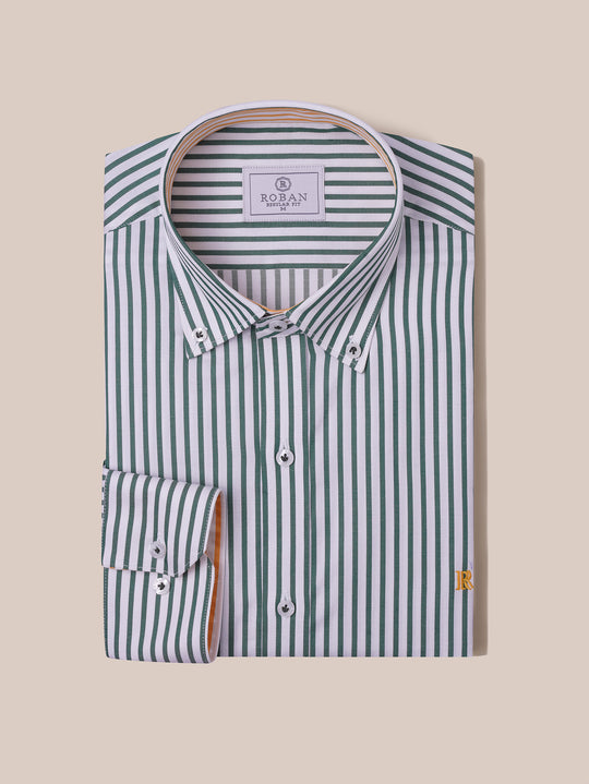 STRIPED COTTON REGULAR FIT SHIRT