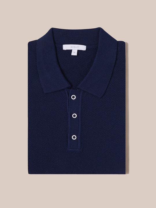 AJOUR KNITTED POLO SHIRT