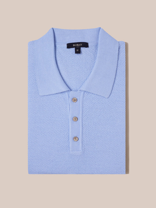 AJOUR KNITTED POLO SHIRT