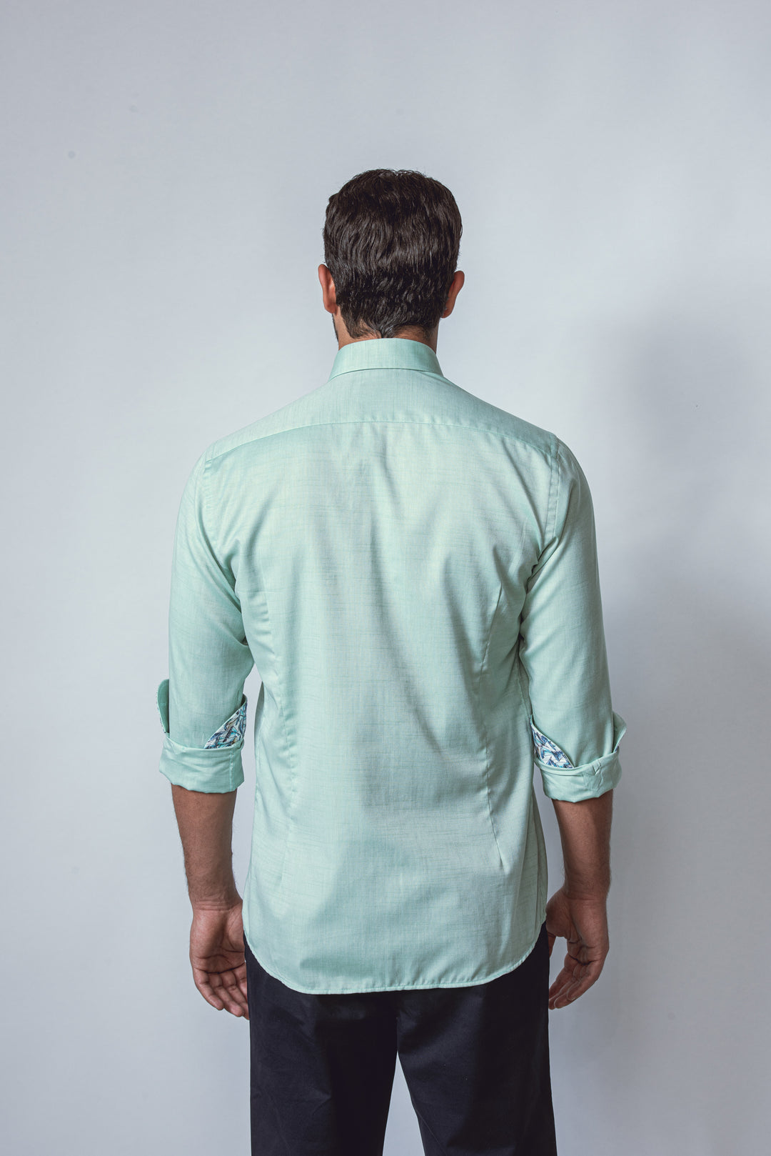 TEXTURED SLIM FIT SLUB COTTON SHIRT