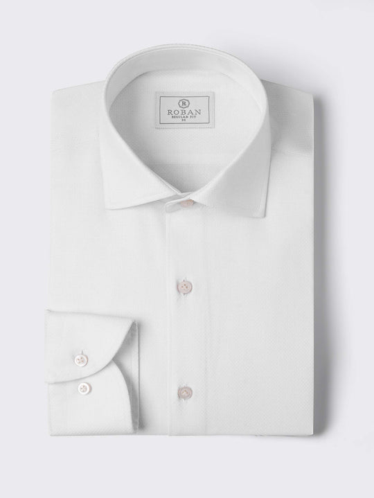 TEXTURED REGULAR FIT COTTON SHIRT
