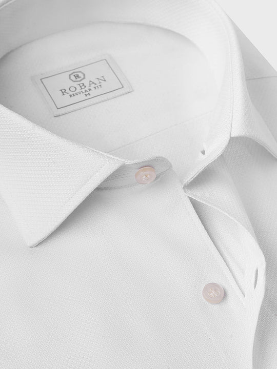 TEXTURED REGULAR FIT COTTON SHIRT