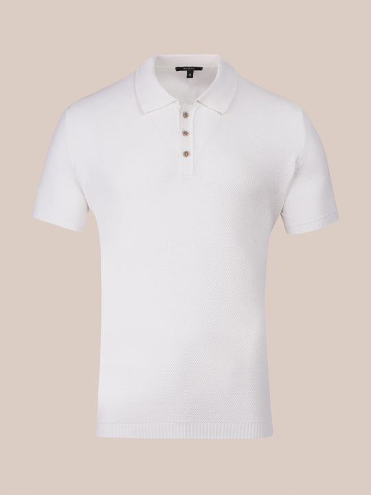 AJOUR KNITTED POLO SHIRT