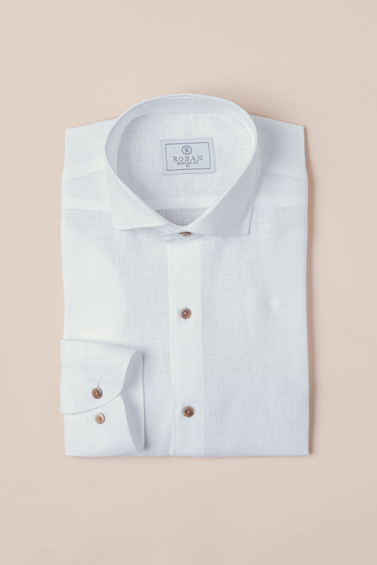 PURE LINEN PLAIN REGULAR FIT  SHIRT