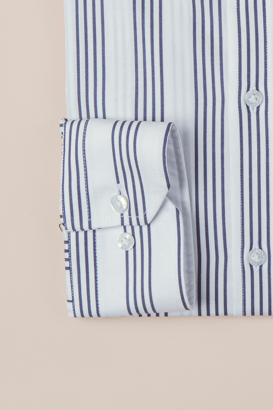 WHITE STRIPED COTTON SLIM FIT SHIRT