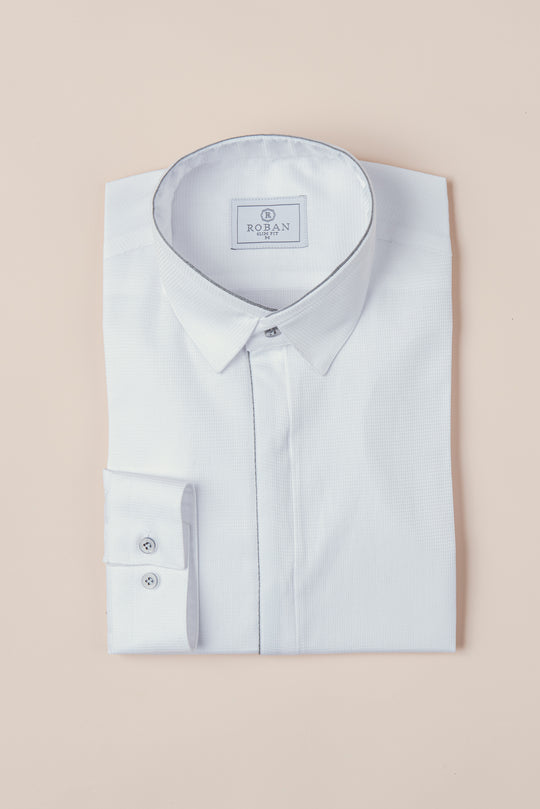 TEXTURED SATIN COTTON SHIRT