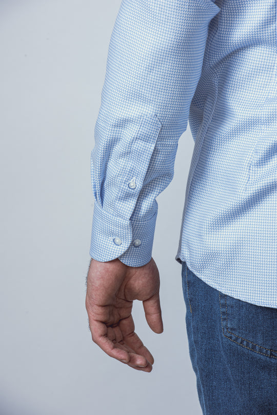 TEXTURED COTTON SLIM FIT SHIRT