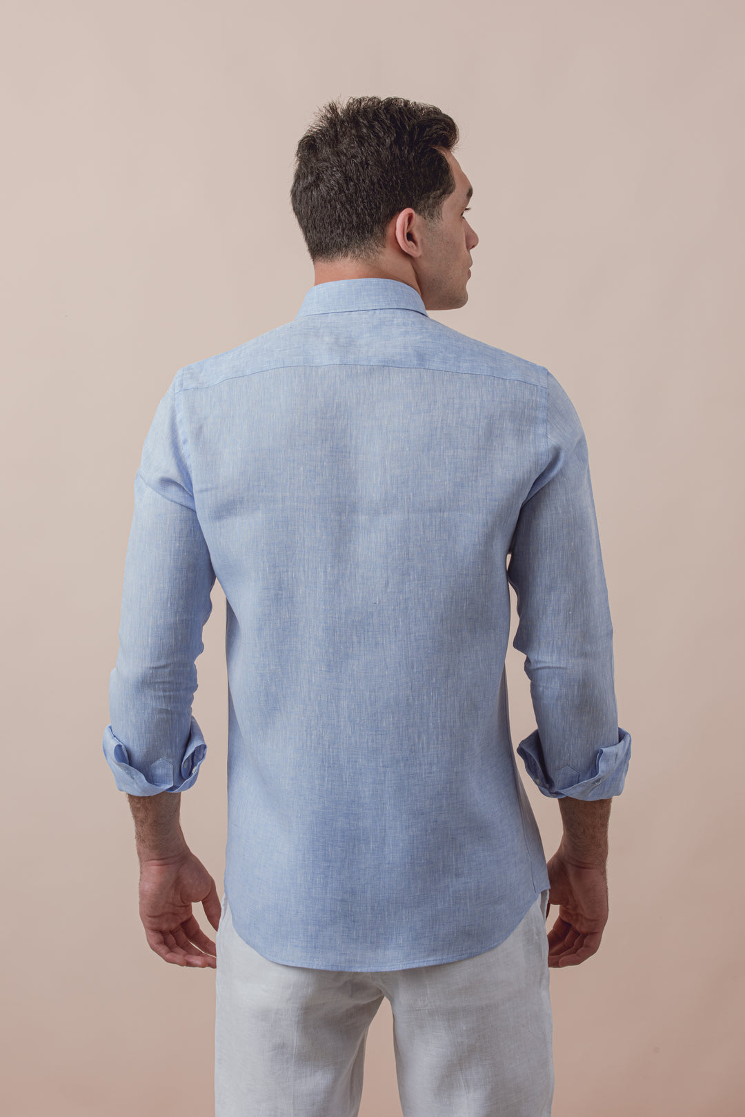 PLAIN WASHED LINEN REGULAR FIT SHIRT