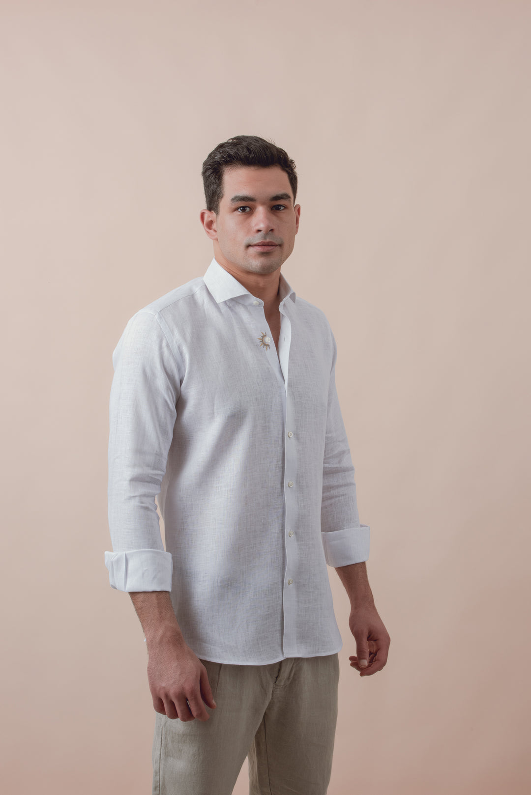 PLAIN WASHED LINEN REGULAR FIT SHIRT