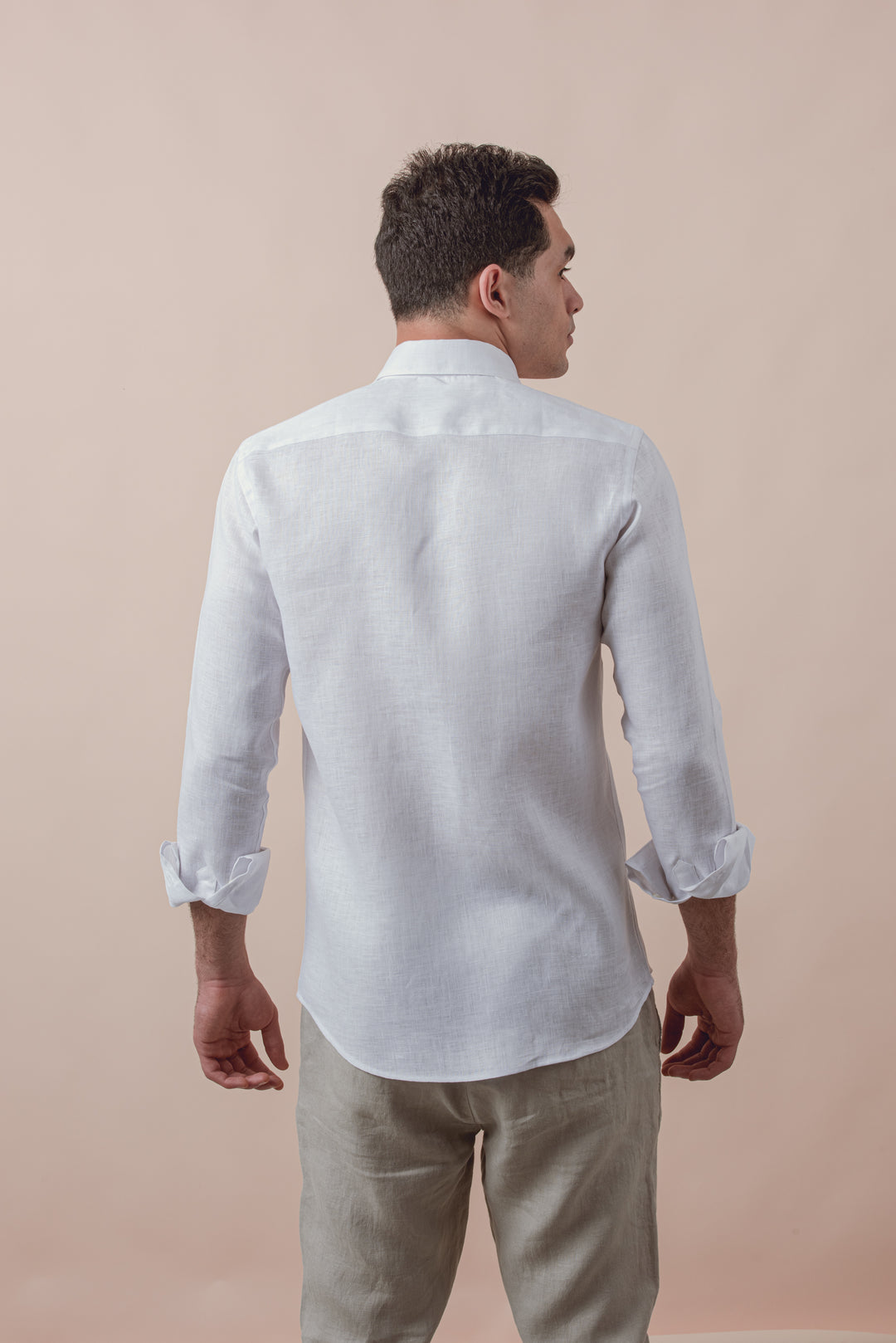 PLAIN WASHED LINEN REGULAR FIT SHIRT