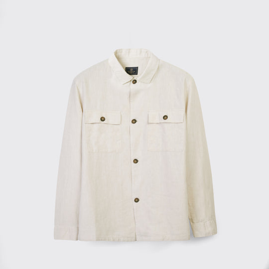 Plain Washed linen Regular Fit Over Shirt