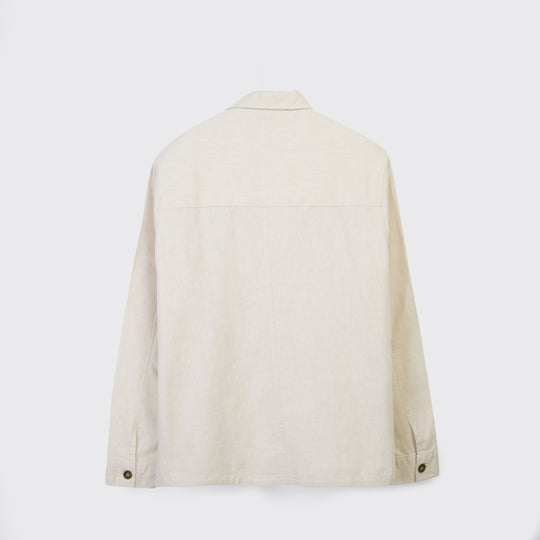 Plain Washed linen Regular Fit Over Shirt