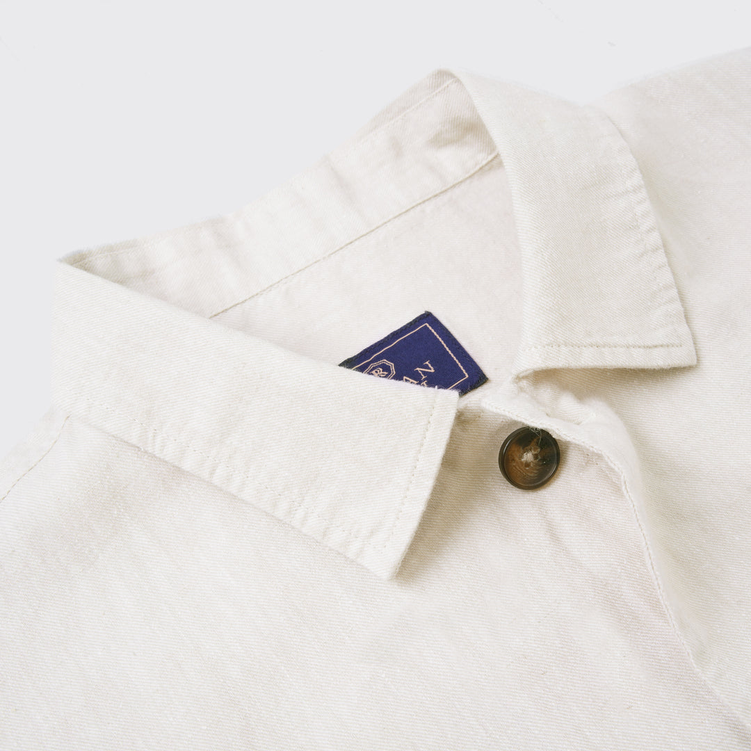 Plain Washed linen Regular Fit Over Shirt