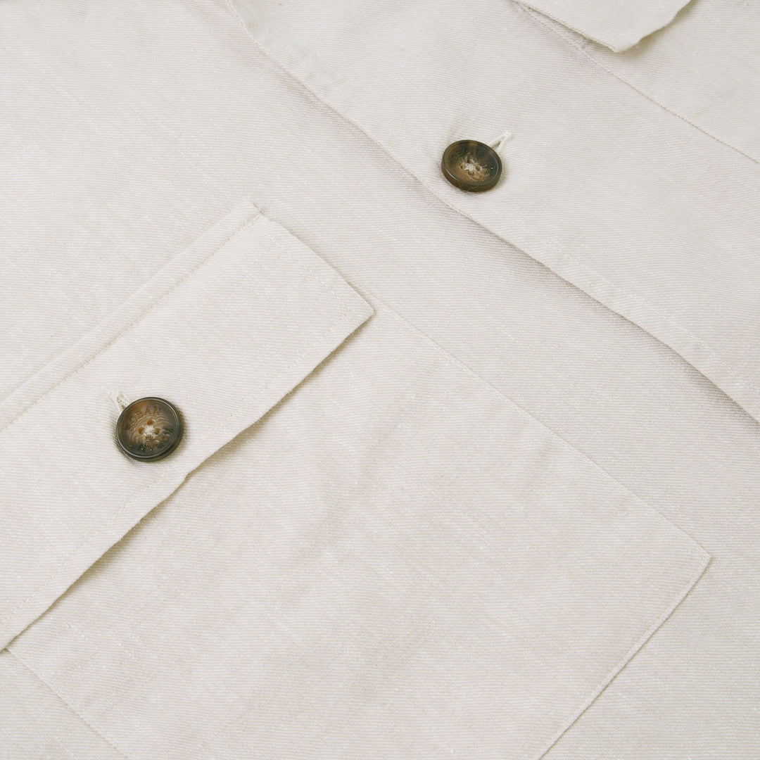Plain Washed linen Regular Fit Over Shirt