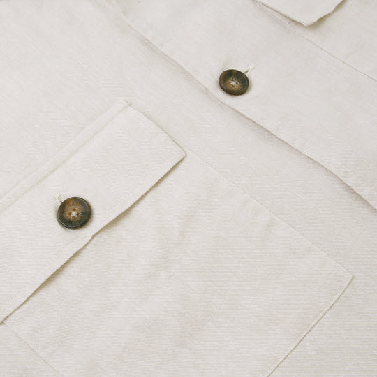 Plain Washed linen Regular Fit Over Shirt