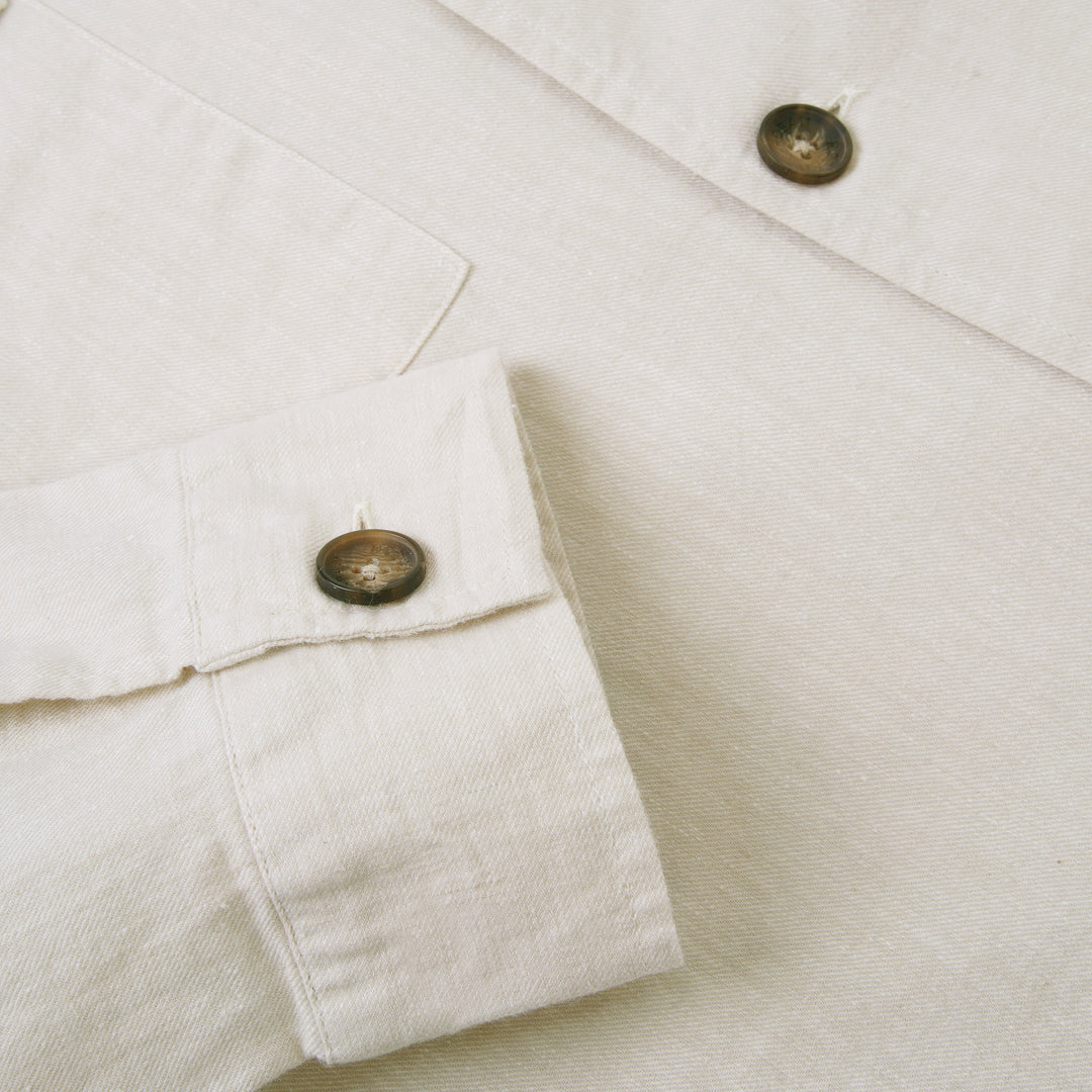 Plain Washed linen Regular Fit Over Shirt