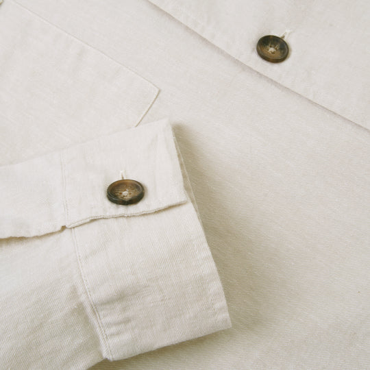 Plain Washed linen Regular Fit Over Shirt