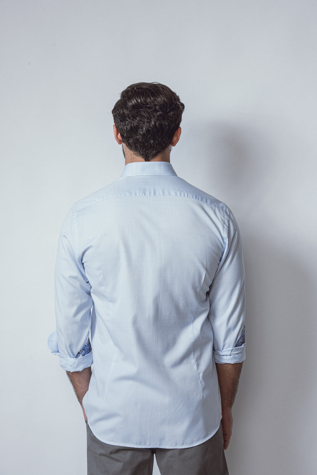 TEXTURED SLIM FIT SLUB COTTON SHIRT