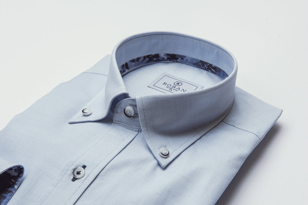 TEXTURED SLIM FIT SLUB COTTON SHIRT