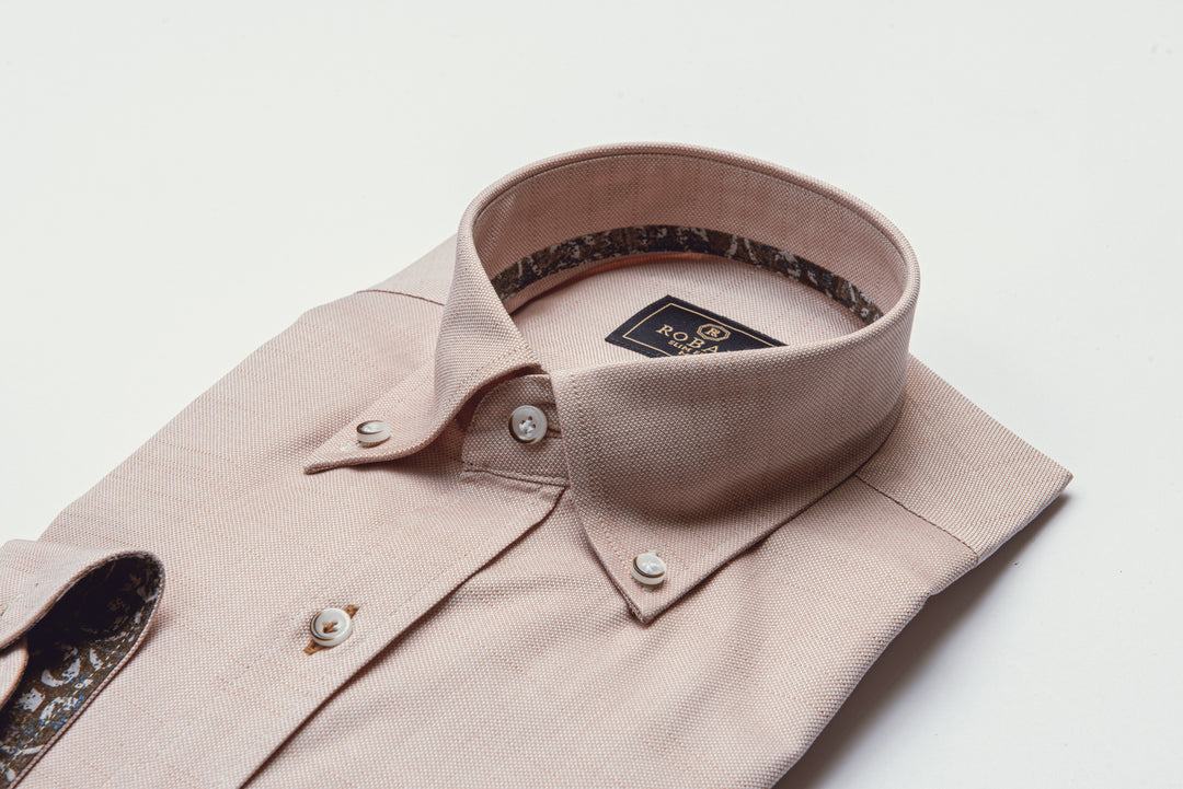 TEXTURED SLIM FIT SLUB COTTON SHIRT