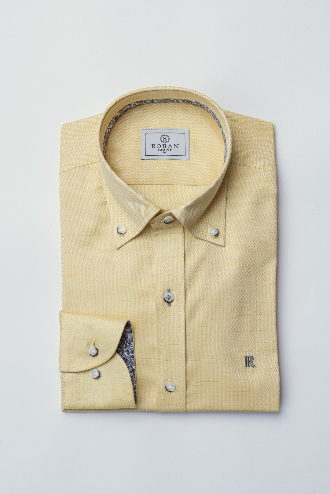 TEXTURED SLIM FIT SLUB COTTON SHIRT